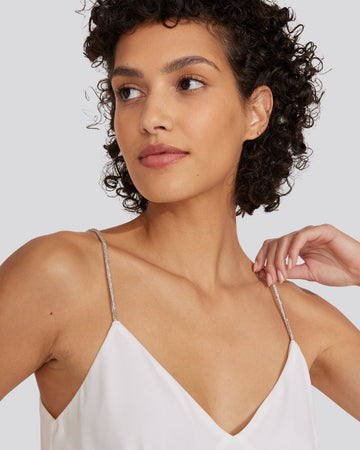 Rosetta Rhinestone Camisole Optic White