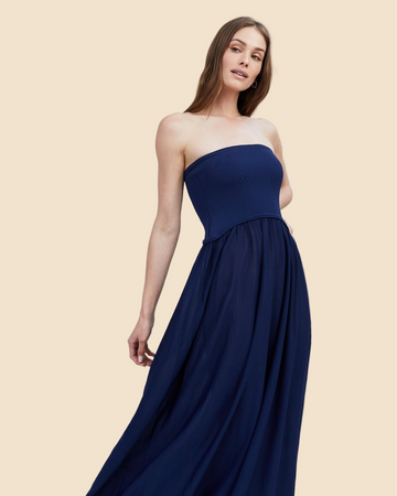 Strapless Soglio Dress French Navy