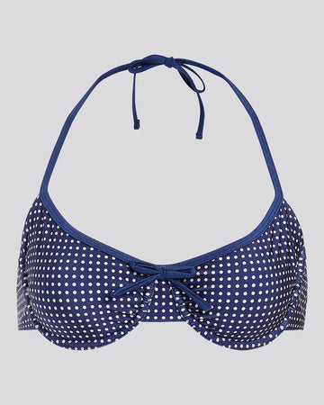 Sydney Bikini Top Midnight Blue Polka Dot