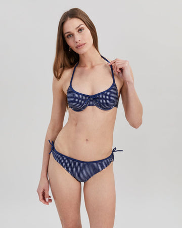 Sydney Bikini Top Midnight Blue Polka Dot