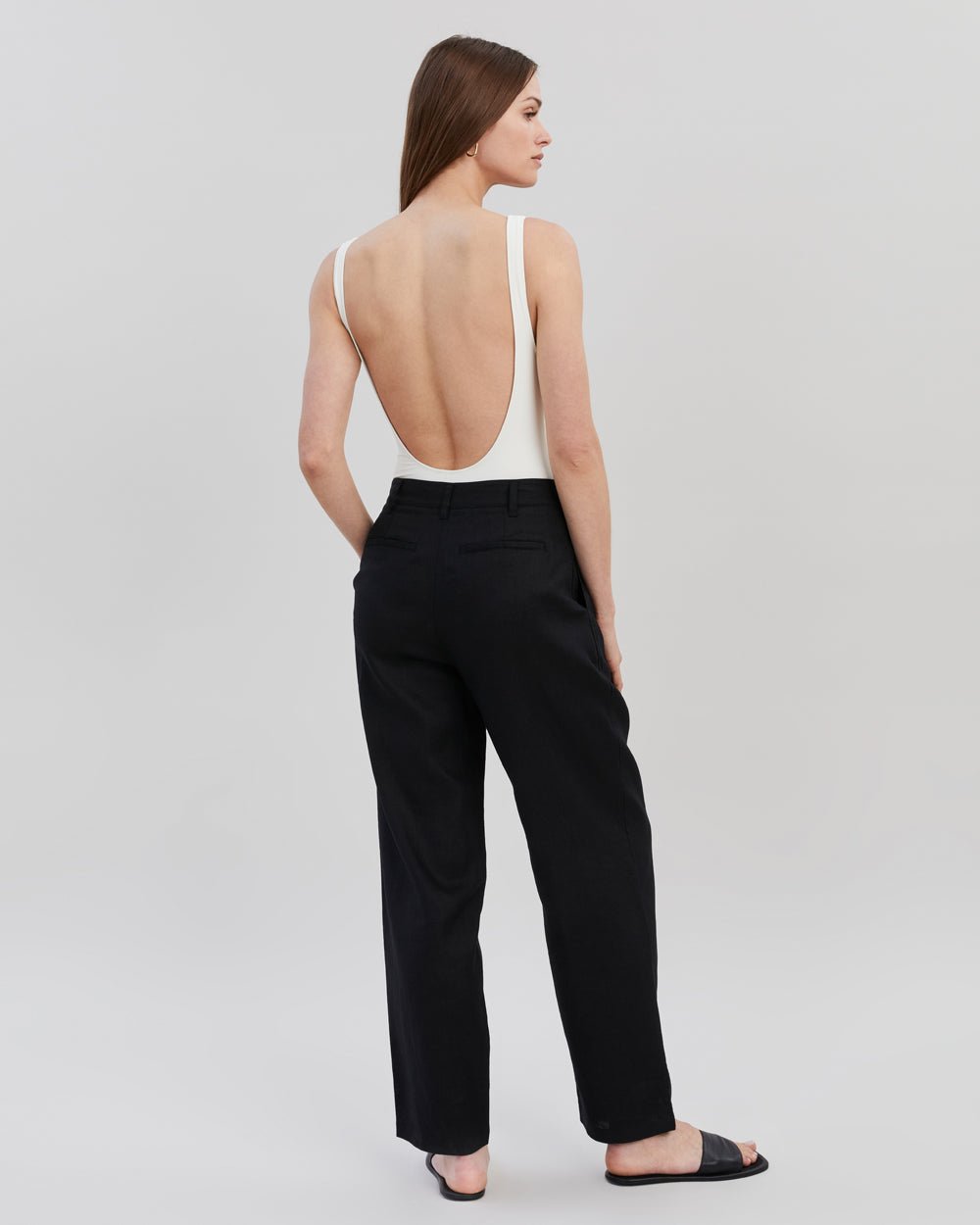 The Taline Linen Pant - Solid & Striped