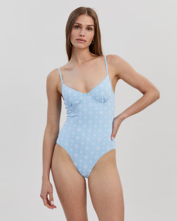 Taylor Eyelet One Piece Powder Blue