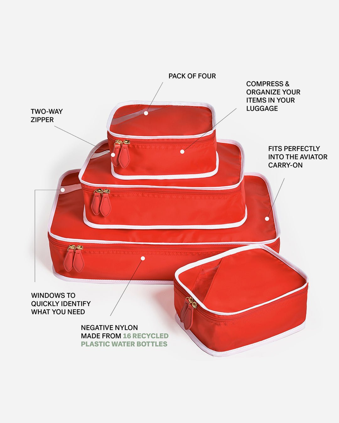 Packing Cube Quad - Solid & Striped