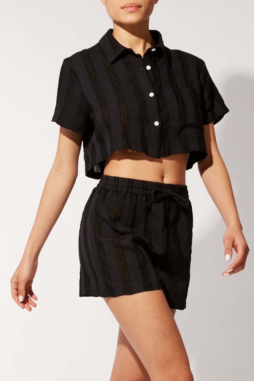 The Cropped Cabana Shirt - Solid & Striped