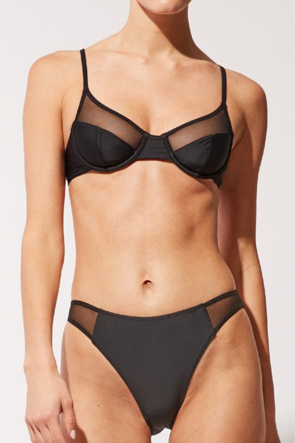 The Emily Mesh Bikini Top - Solid & Striped