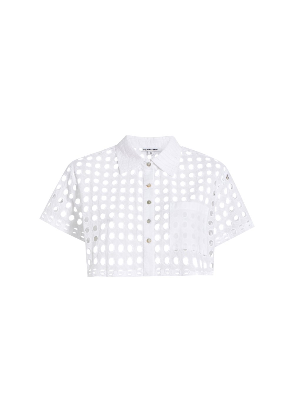 The Eyelet Cropped Cabana Shirt - Solid & Striped