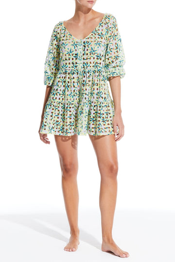 The Evan Eyelet Mini Dress