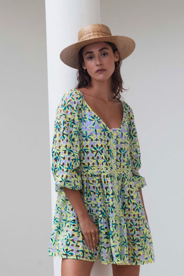 The Evan Eyelet Mini Dress