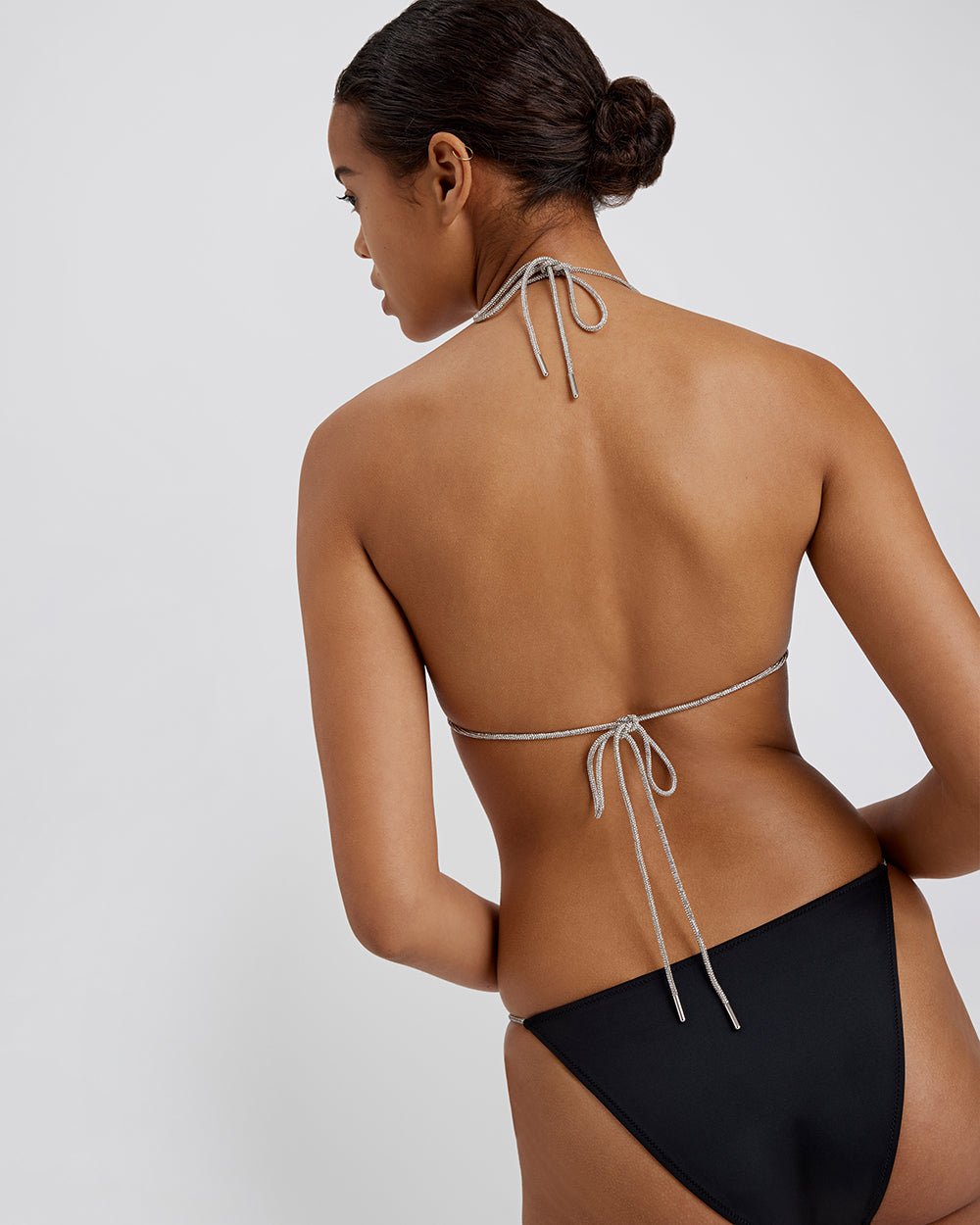The Iris Rhinestone Bikini Top - Solid & Striped