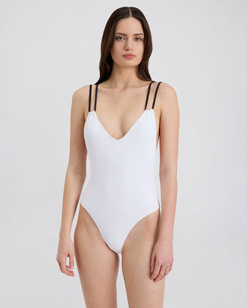 The Lynn Ribbed One Piece - Solid & Striped