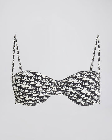 Miranda Bikini Top Horse Print Noir