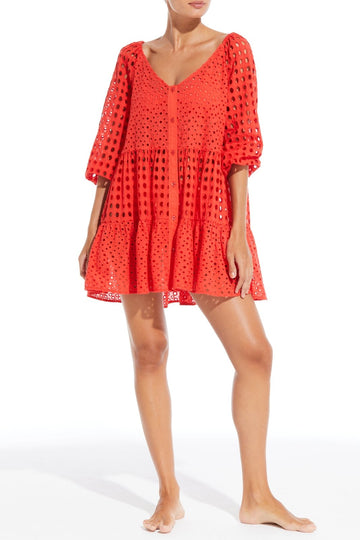The Mixed Eyelet Evan Dress - Solid & Striped
