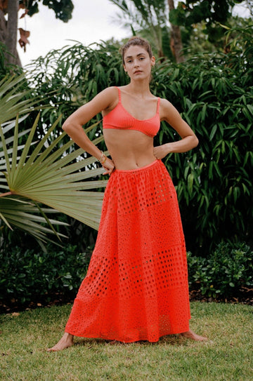 The Georgia Mixed Eyelet Skirt