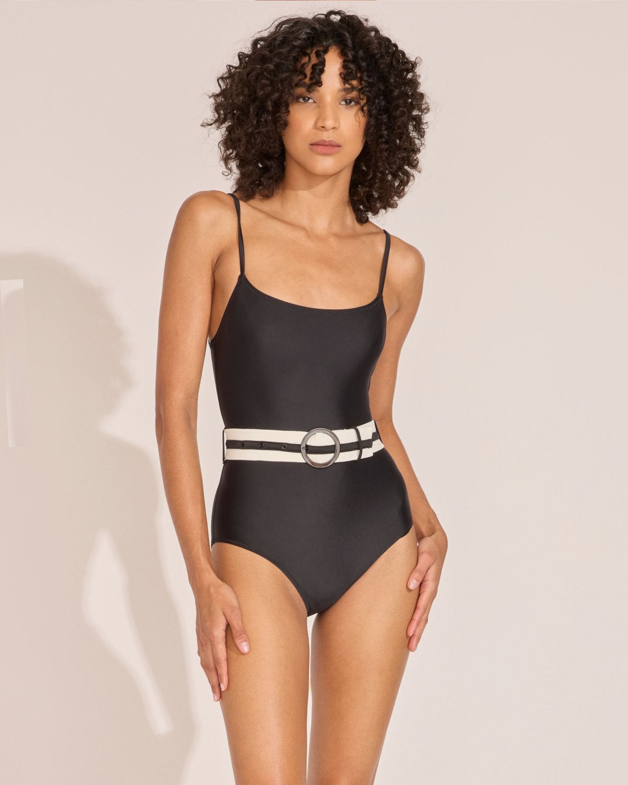 The Nina Belt One Piece - Solid & Striped