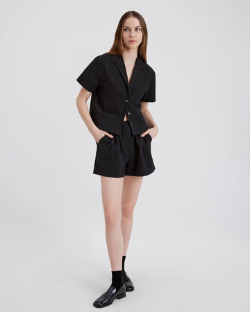 Rois Seersucker Short Noir