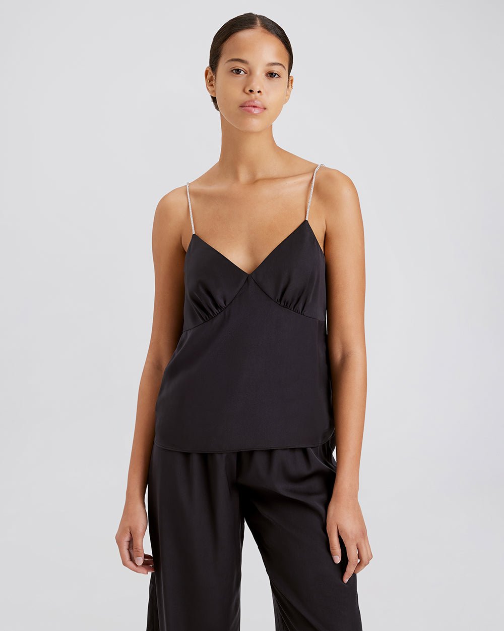 The Rosetta Rhinestone Camisole - Solid & Striped