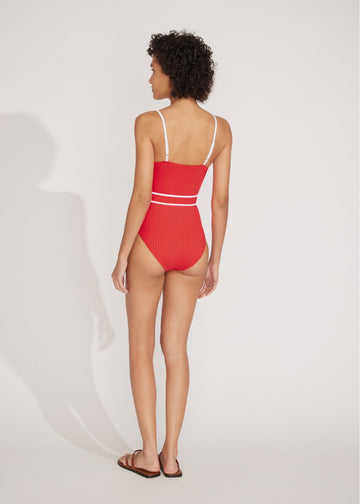 Spencer Ribbed One Piece Lipstick Red